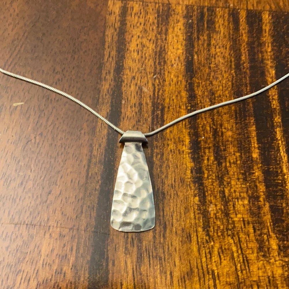Hammered Solid Sterling Silver Necklace - image 1